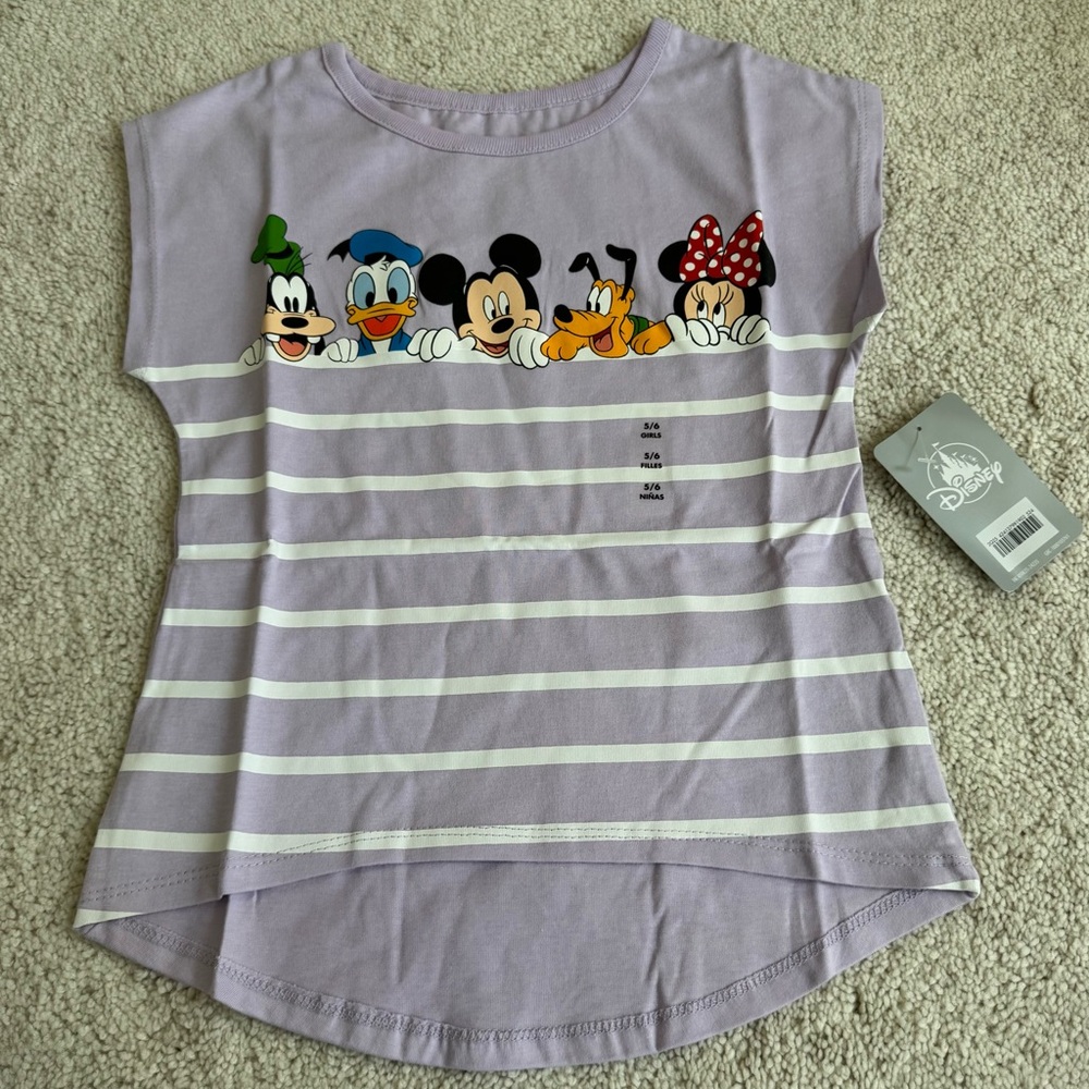 5/6T Disney Mickey & Friends High-low Purple Tee